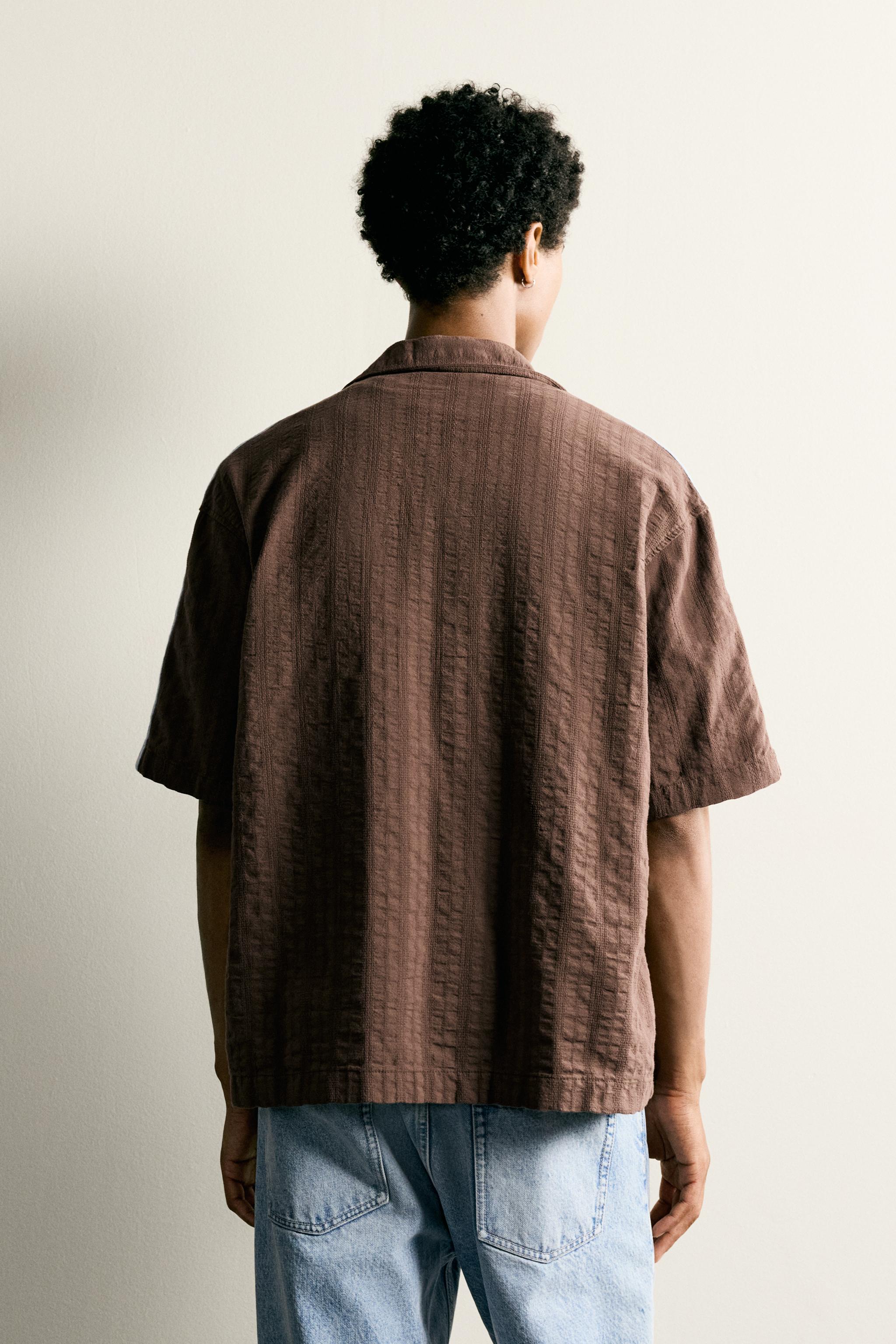 CONTRAST EMBROIDERED STRIPE SHIRT